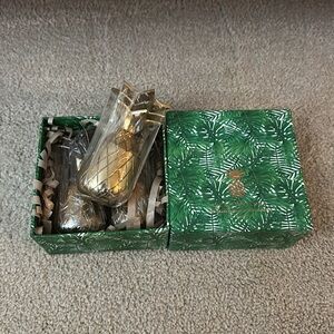 W&P Set of 3 Brass Pineapple Shot Glasses - Brand New